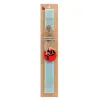 Easter Set, wooden keychain & aromatic flat Easter candle (30cm) (TURQUOISE)