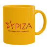 Ceramic coffee mug yellow, 330ml