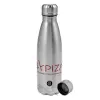 Metallic water bottle, stainless steel, 750ml
