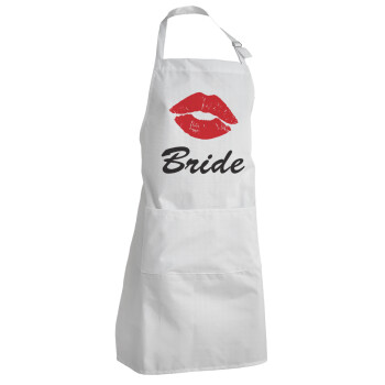 Bride kiss, Adult Chef Apron (with sliders and 2 pockets)