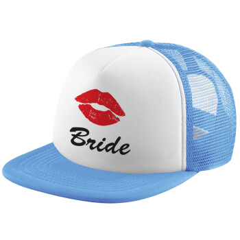 Bride kiss, Καπέλο Soft Trucker με Δίχτυ Γαλάζιο/Λευκό