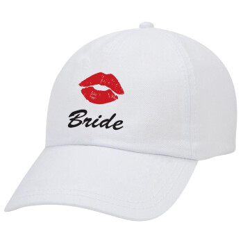 Bride kiss, Καπέλο ενηλίκων Jockey Λευκό (snapback, 5-φύλλο, unisex)
