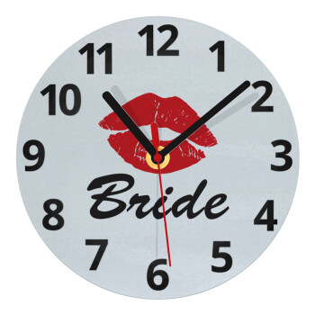 Bride kiss, Ρολόι τοίχου γυάλινο (20cm)