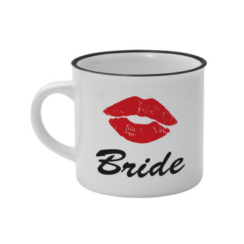 Bride kiss, Κούπα κεραμική vintage Λευκή/Μαύρη 230ml