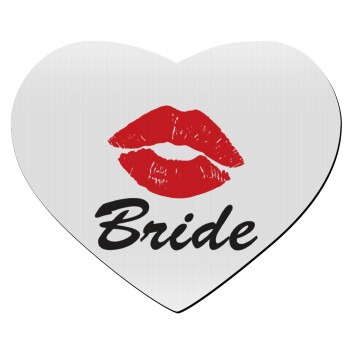 Bride kiss, Mousepad heart 23x20cm