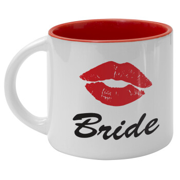 Bride kiss, Κούπα κεραμική 400ml Λευκή/Κόκκινη