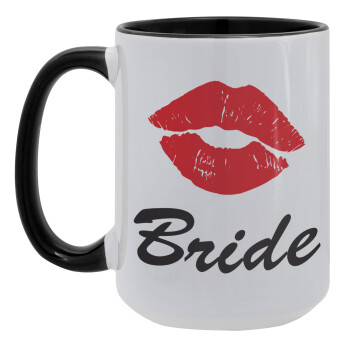 Bride kiss, Κούπα Mega 15oz, κεραμική Μαύρη, 450ml