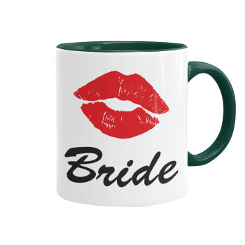 Bride kiss, Mug colored green, ceramic, 330ml