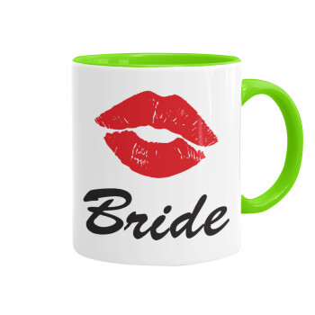 Bride kiss, Mug colored light green, ceramic, 330ml
