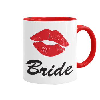 Bride kiss, Mug colored red, ceramic, 330ml