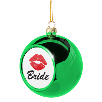 Bride kiss, Χριστουγεννιάτικη μπάλα δένδρου Πράσινη 8cm