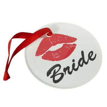 Bride kiss, Χριστουγεννιάτικο στολίδι γυάλινο 9cm