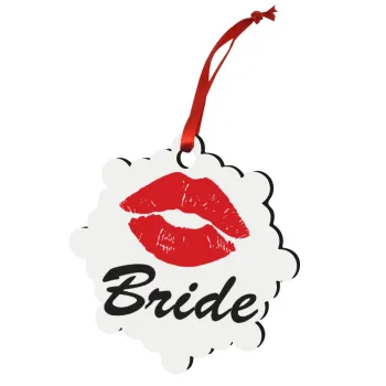Bride kiss, Στολίδι Χριστουγεννιάτικο στολίδι snowflake ξύλινο 7.5cm