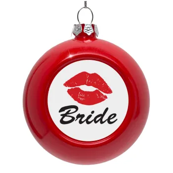 Bride kiss, Red Christmas tree ornament bauble 8cm
