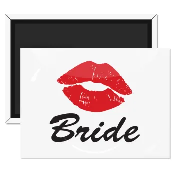Bride kiss, Ορθογώνιο μαγνητάκι ψυγείου διάστασης 9x6cm