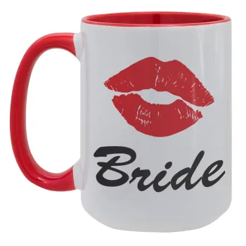 Bride kiss, Κούπα Mega 15oz, κεραμική Κόκκινη, 450ml