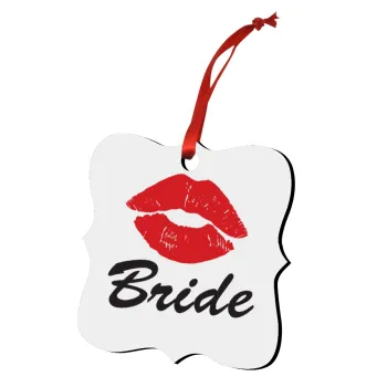 Bride kiss, Christmas ornament polygon wooden 7.5cm