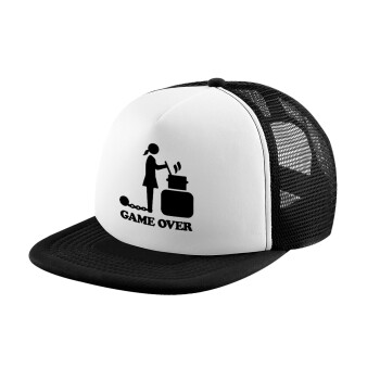 Woman Game Over, Καπέλο Soft Trucker με Δίχτυ Black/White 