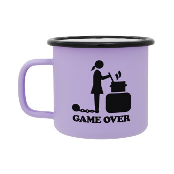 Woman Game Over, Κούπα Μεταλλική εμαγιέ ΜΑΤ Light Pastel Purple 360ml