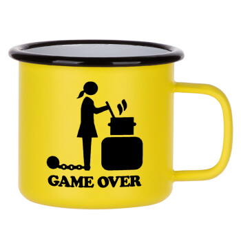 Woman Game Over, Κούπα Μεταλλική εμαγιέ ΜΑΤ Κίτρινη 360ml