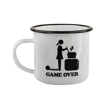 Woman Game Over, Κούπα εμαγιέ με μαύρο χείλος 360ml