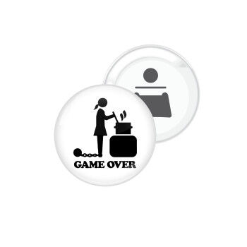 Woman Game Over, Μαγνητάκι και ανοιχτήρι μπύρας στρογγυλό διάστασης 5,9cm
