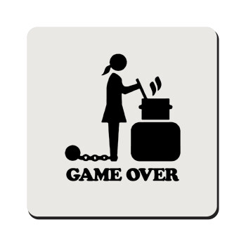 Woman Game Over, Τετράγωνο μαγνητάκι ξύλινο 9x9cm