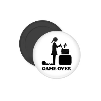 Woman Game Over, Μαγνητάκι ψυγείου στρογγυλό διάστασης 5cm
