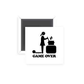 Woman Game Over, Μαγνητάκι ψυγείου τετράγωνο διάστασης 5x5cm