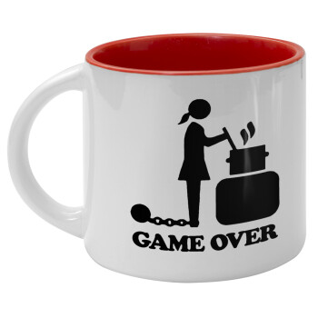 Woman Game Over, Κούπα κεραμική 400ml Λευκή/Κόκκινη