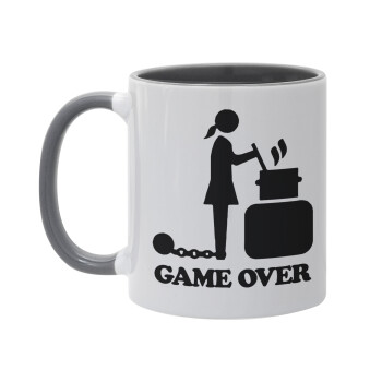Woman Game Over, Mug colored grey, ceramic, 330ml