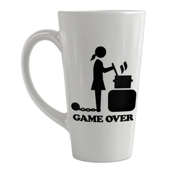 Woman Game Over, Κούπα κωνική Latte Μεγάλη, κεραμική, 450ml