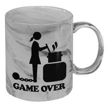 Woman Game Over, Mug ceramic marble style, 330ml