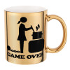 Woman Game Over, Mug ceramic, gold mirror, 330ml