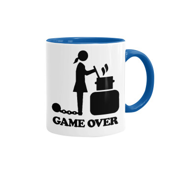 Woman Game Over, Mug colored blue, ceramic, 330ml