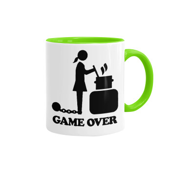 Woman Game Over, Mug colored light green, ceramic, 330ml