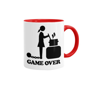 Woman Game Over, Mug colored red, ceramic, 330ml