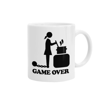Woman Game Over, Ceramic coffee mug, 330ml (1pcs)