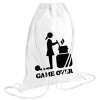 Τσάντα πλάτης πουγκί GYMBAG λευκή (28x40cm)