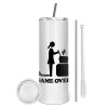Tumbler stainless steel 600ml, with metal straw & cleaning brush
