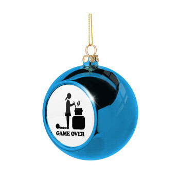Woman Game Over, Χριστουγεννιάτικη μπάλα δένδρου Μπλε 8cm