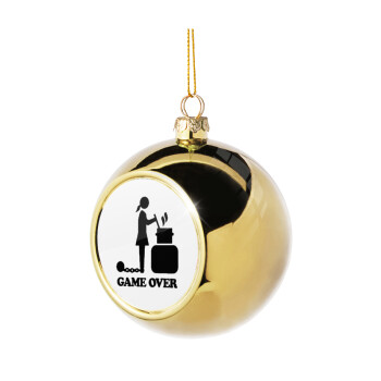 Woman Game Over, Χριστουγεννιάτικη μπάλα δένδρου Χρυσή 8cm