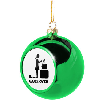 Woman Game Over, Χριστουγεννιάτικη μπάλα δένδρου Πράσινη 8cm