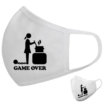 Woman Game Over, Μάσκα υφασμάτινη υψηλής άνεσης παιδική (Δώρο πλαστική θήκη)