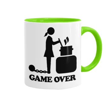 Woman Game Over, Κούπα χρωματιστή βεραμάν, κεραμική, 330ml
