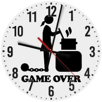 Woman Game Over, Ρολόι τοίχου ξύλινο (30cm)