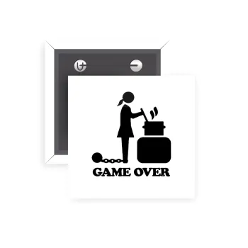Woman Game Over, Κονκάρδα παραμάνα τετράγωνη 5x5cm