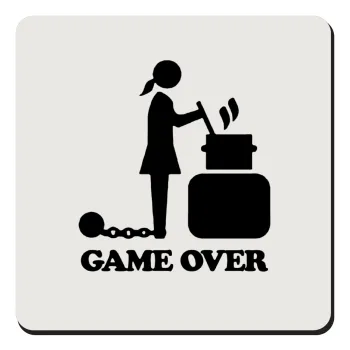Woman Game Over, Τετράγωνο μαγνητάκι ξύλινο 9x9cm