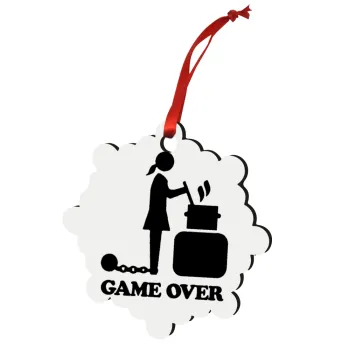 Woman Game Over, Στολίδι Χριστουγεννιάτικο στολίδι snowflake ξύλινο 7.5cm