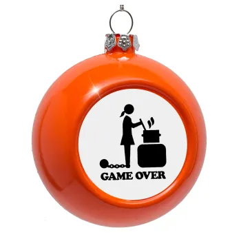 Woman Game Over, Orange Christmas tree ornament bauble 8cm